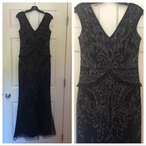 Adrianna Papell - Blue Sequin Evening Gown